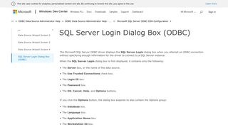 SQL Server Login Dialog Box (ODBC) - MSDN - Microsoft