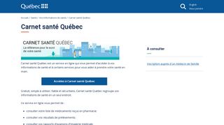 Carnet santé Québec | Gouvernement du Québec