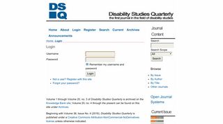 Login - Disability Studies Quarterly