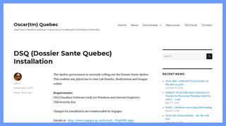 DSQ (Dossier Sante Quebec) Installation – Oscar(tm) Quebec