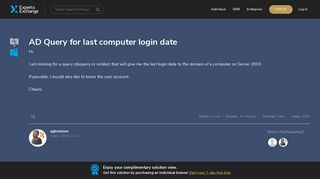 AD Query for last computer login date - Experts Exchange
