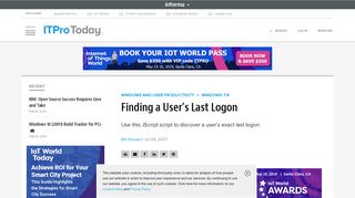 Finding a User's Last Logon | IT Pro