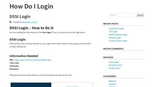 DSSI Login – How Do I Login