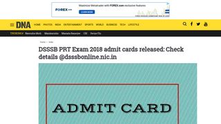 DSSSB PRT Exam 2018 admit cards released: Check details ...