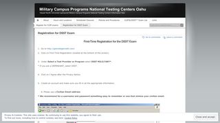 Registration for DSST Exam | Military Campus Programs National ...