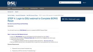 STEP 4: Login to DSU webmail to Complete ... - DSU Support Site