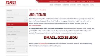 Dixie State University :: Help Desk :: About Dmail