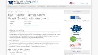 DSU - Tuscany - Service Grants | EFG - European Funding Guide