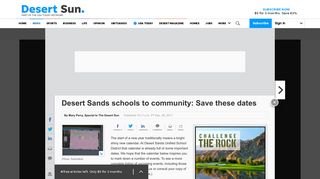 Desert Sands Unified School District Presents Early 2018 Dates