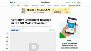 Tentative Settlement Reached in DSUSD Molestation Suit | Palm ...