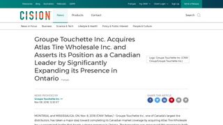 Groupe Touchette Inc. Acquires Atlas Tire Wholesale Inc. and Asserts ...