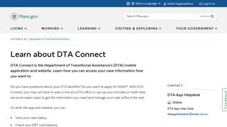 Learn about DTA Connect | Mass.gov