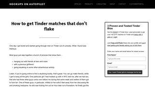 How to get Tinder matches that don't flake | Hookups On Autopilot