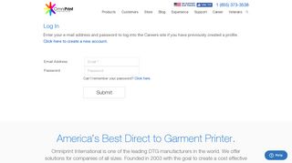 DTG Printers, Digital Direct to Garment Printers | OmniPrint | Login