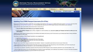 Updating Your DTMO Passport Username (For DTAs)
