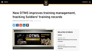 New DTMS improves training management, tracking Soldiers' training ...