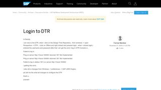 Login to DTR - archive SAP