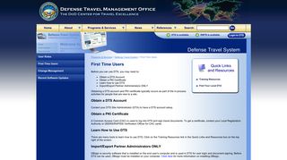DTS First Time Users - Defense Travel Management Office