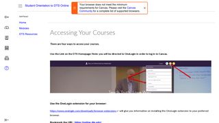 Accessing Your Courses: Student Orientation to DTS Online (Canvas)
