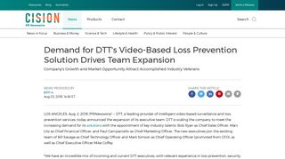 Demand for DTT's Video-Based Loss Prevention Solution Drives ...