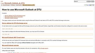 How to use Microsoft Outlook at DTU - Campos-wiki pages