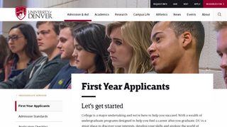 First Year Applicants | University of Denver