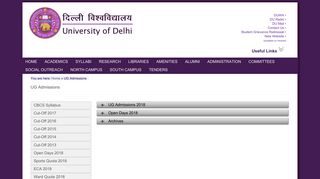 UG Admissions - University of Delhi - DU