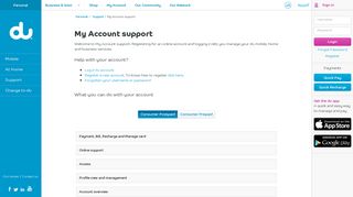 My Account | Support UAE | du