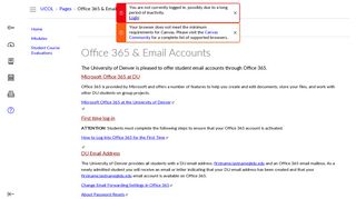 Office 365 & Email Accounts: University College New ... - DU Canvas