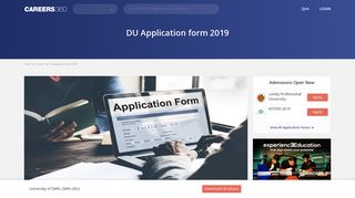 DU Application Form 2019, Registration - Apply here - Careers360