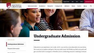 Undergraduate Admission | University of Denver