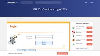 DU SOL Candidate Login 2019 - Register and Forget Password