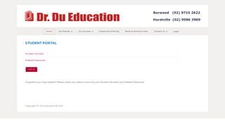Student Portal Login | Dr Du Education - Dr Du Coaching