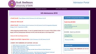 UG Admissions, University of Delhi - DU