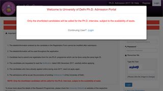 Login - Admission Portal - DU