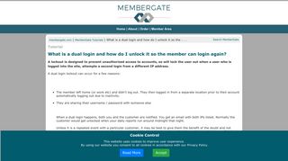 What is a dual login and how do I unlock it so the member can login ...