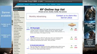 RF Online top 100 - Private servers, Guides, Guilds, free servers