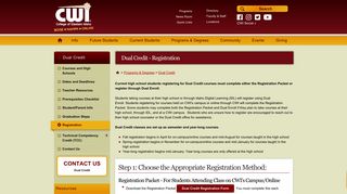 Dual Credit - Registration | CWI
