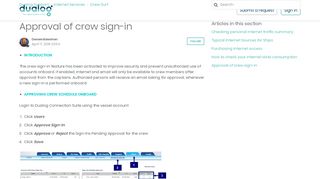 Approval of crew sign-in – Dualog Support