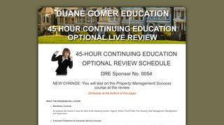 shortcut to 45-hour optional live review renewal ... - Duane Gomer