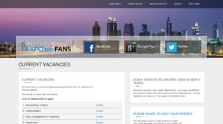 Current Vacancies - Dubai Expo 2020 Fans: 28, 413+ Job ...