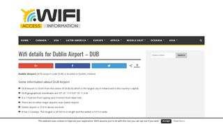 Wifi details for Dublin Airport - DUB - Your Airport Wifi Details