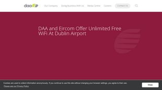 DAA and Eircom Offer Unlimited Free WiFi At Dublin Airport | daa