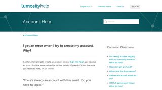 I get an error when I try to create my account. Why? – Help Center ...