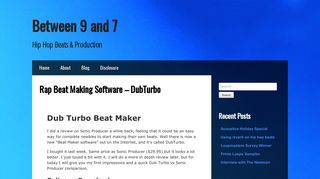 Rap Beat Making Software – DubTurbo – Between 9 and 7