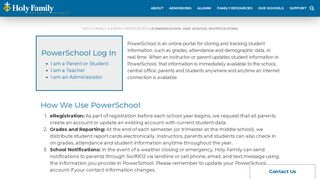 PowerSchool and School Notifications - Holy Family Catholic Schools