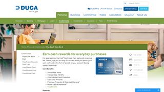 DUCA Credit Union Ltd. - Visa Cash Back Card