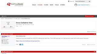 Duca Collabria Visa - RedFlagDeals.com Forums