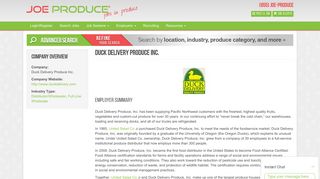 Duck Delivery Produce Inc. - Joe Produce | Produce Jobs, Produce ...
