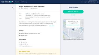Night Warehouse Order Selector - NE Portland - Duck Delivery